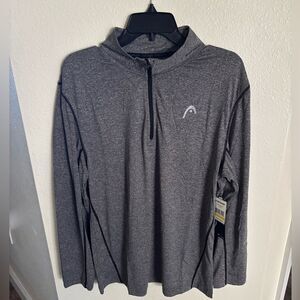 NWT Head Classic Gray Pullover quarter zip Athletic shirt Jacket Large L